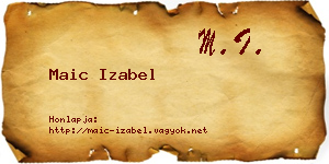 Maic Izabel névjegykártya